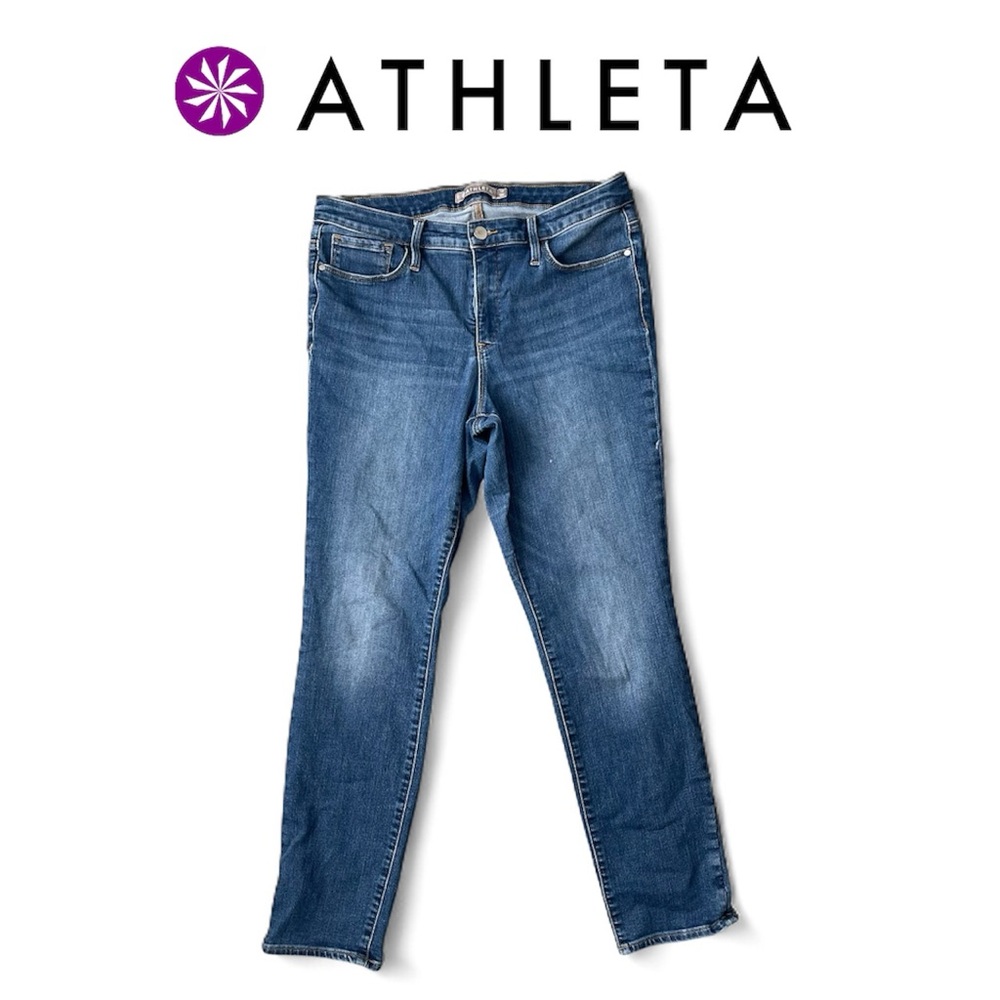 SOLD - Athleta Skinny Jeans Sculptek Blue Denim Stretch High Rise Women’s